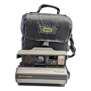 Vintage Polaroid Spectra System Instant Film Camera With Optex Carry Bag